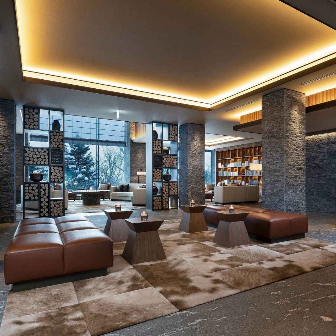 Lobby at Higashiyama Niseko Village, a Ritz-Carlton Reserve